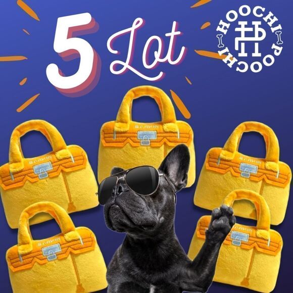 *Lot of 5* Dog Toy Plush Purse Soft Pet Lover Gift Cat Toy Fur Baby Great Gift - Picture 1 of 3